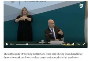 lifting restrictions. Clip from rte news report